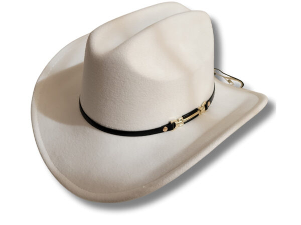 Sombrero Vaquero de Cuero Gamusado Blanco