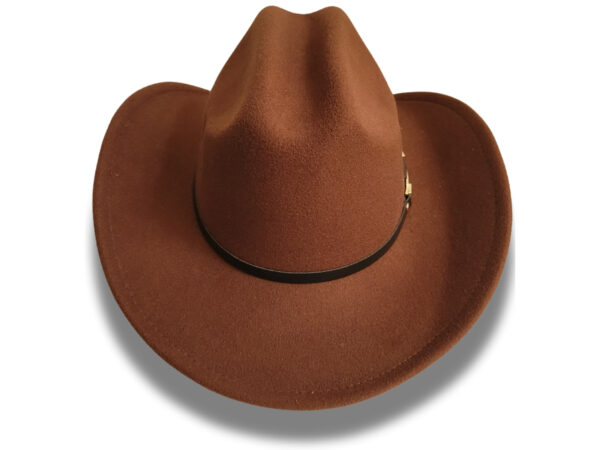 Sombrero Vaquero de Cuero Gamusado Café Claro - Image 2