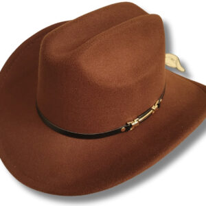 Sombrero Vaquero de Cuero Gamusado Café Claro